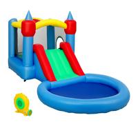 AIYAPLAY Castillo Hinchable 415x205x190 cm con Tobogán Foso de Bolas Canasta Inflador y Bolsa para Interior y Exterior