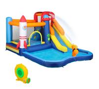 AIYAPLAY Castillo Hinchable 5 en 1 con Tobogán Piscina y Cañón de Agua con Inflador y Bolsa de Transporte 360x250x195 cm Multicolor