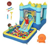 AIYAPLAY Castillo Hinchable para Niños con Soplador, 364x173x182 cm, Azul