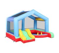AIYAPLAY Castillo Hinchable para Niños con Soplador, Castillo Hinchable con Tobogán, Cama Elástica, Piscina de Pelotas, Juego de Aros, Toldo y Bolsa de Transporte, Interior y Exterior, 290x230x200 cm