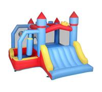 AIYAPLAY Castillo Hinchable para Niños con Soplador, Castillo Hinchable con Tobogán, Zona de Salto, Piscina, Pilar de Boxeo y Aro de Baloncesto, para Niños 3-8 Años, Interior, Exterior, 277x270x215 cm