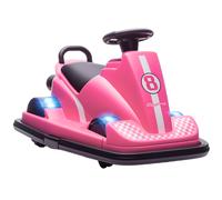 AIYAPLAY Coche bumper para niños, giratorio 360°, volante, luces LED, función de música, 3-8 años, Rosa Aosom España