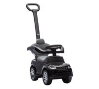 Aiyaplay coche correpasillos 2 en 1 para niños de 18-36 meses land rover discovery, correpasillos con espacio de almacenaje, bocina, volante, mango de empuje y barandilla extraíbles, negro 400 cm