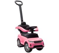 AIYAPLAY Coche Correpasillos 2 en 1 para Niños de 18-36 Meses Land Rover Discovery, Correpasillos con Espacio de Almacenaje, Bocina, Volante, Mango de Empuje y Barandilla Extraíbles, Rosa