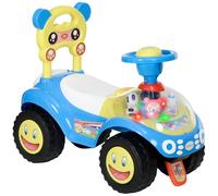 AIYAPLAY Coche de Paseo, Juguete para Empujar, Coche para Niños Pequeños de Pie a Suelo con Almacenaje Bajo el Asiento, Dispositivo Anti-Vuelco, Bocina, Música, Luz, para 18-36 Meses, Azul
