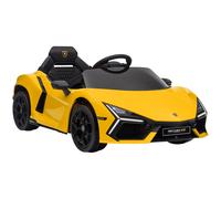 AIYAPLAY Coche eléctrico 12V con licencia Lamborghini vehículo eléctrico control remoto velocidad 3-5 km/h 3-5 años amarillo Aosom España