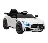 AIYAPLAY Coche Eléctrico 12V para Niños de +3 Años Mercedes-Benz AMG GTR con Batería Mando a Distancia Blanco Aosom España