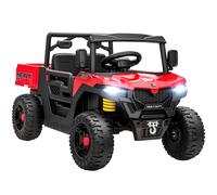 AIYAPLAY Coche Eléctrico Infantil 12V con Mando a Distancia, Suspensiones, Maletero y Música, Edad 3-8 Años, Rojo Aosom España