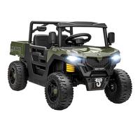 AIYAPLAY Coche Eléctrico Infantil 12V UTV 2.4GHz Mando 2 Motores Verde | Coche infantil, vehículo infantil, arranque suave, suspensión, maletero, música, puerto USB, bocina, edades 3-8