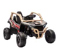 AIYAPLAY Coche Eléctrico Infantil 3-8 Años 12V con Licencia KAWASAKI, Doble Motor, Mando a Distancia y Música, Amarillo Aosom España