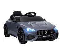 AIYAPLAY Coche eléctrico infantil, diseño Mercedes, motores 12V, control remoto, luces LED, música, para niños de 3 a 6 años, Gris