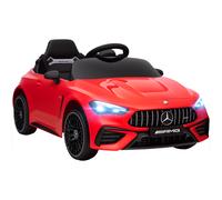 AIYAPLAY Coche eléctrico infantil, diseño Mercedes, motores 12V, control remoto, luces LED, música, para niños de 3-6 años, Rojo