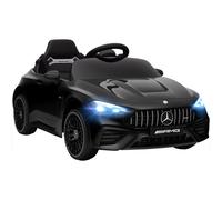 AIYAPLAY Coche eléctrico infantil, diseño Mercedes, motores 12V, mando a distancia, luces LED, música, para niños de 3-6 años, negro Aosom España