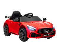 AIYAPLAY Coche Eléctrico Infantil para Bebés Niño 12V Mercedes-Benz AMG GTR Batería 12V Mando a Distancia Faros Bocina Música Rojo Aosom España