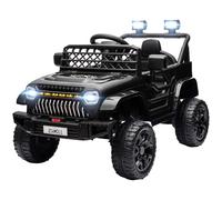 AIYAPLAY Coche Eléctrico Infantil para Niños de +3 Años con Batería 12V con Mando a Distancia Velocidad Ajustable USB Faros Bocina Negro