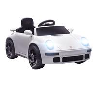 AIYAPLAY Coche eléctrico niños, vehículo eléctrico 12V, control remoto 2,4G, luces, música, claxon, 103 x 55 x 44 cm, blanco