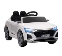 AIYAPLAY Coche eléctrico para niños, 12V Audi Q8, 3-5 km/h, Control remoto, Faros, Música, Blanco Aosom España