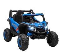 AIYAPLAY Coche Eléctrico para Niños 12V, Coche de Batería UTV con 2 Motores, Control Remoto 2,4G, Velocidad hasta 7 km/h, Sistema de Suspensión, Faros, USB, para Niños de +3 Años, Azul