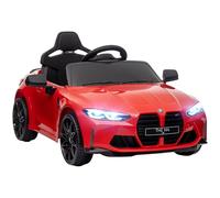 AIYAPLAY Coche eléctrico para niños 12V Coche para niños con Mando a Distancia 2.4G, suspensión, Coche eléctrico con MP3, USB, luz LED, claxon, 3-5 km/h, para niños de 3-5 años, Rojo