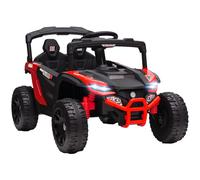 AIYAPLAY Coche Eléctrico para Niños 12V con 2 Motores Control Remoto 2,4G Suspensión Trasera Faros Música Rojo Aosom España