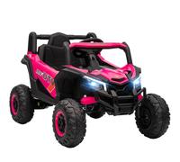 Aiyaplay - Coche Eléctrico UTV 12V con 2 Motores y Suspensión - Rosa