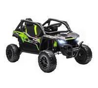 AIYAPLAY Coche Eléctrico para Niños 12V, Kawasaki Teryx KRX 1000, Coche de Batería UTV con 2 Motores, Control Remoto 2,4G, Suspensión Trasera, Faros, USB, para Niños de +3 Años, Negro