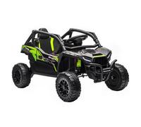 AIYAPLAY Coche Eléctrico para Niños 12V, Kawasaki Teryx KRX 1000, Coche de Batería UTV con 2 Motores, Control Remoto 2,4G, Suspensión Trasera, Faros, USB, para Niños de +3 Años, Negro
