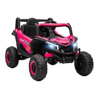 AIYAPLAY Coche Eléctrico para Niños 12V UTV con 2 Motores +3 Años Rosa