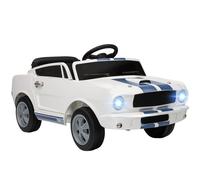 AIYAPLAY Coche Eléctrico para Niños 12V Vehículo Infantil con Control Remoto 2.4 GHz, 2 Motores Claxon, Luces LED, Música. Blanco