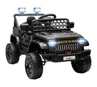 AIYAPLAY Coche Eléctrico para Niños +3 Años 12V con Mando Distancia Negro | Coche Eléctrico Infantil de Batería, Velocidad Ajustable, USB, Faros, Bocina
