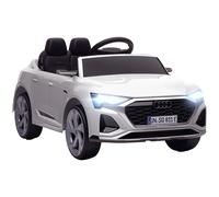 AIYAPLAY Coche Eléctrico para Niños Audi Q8 Etron Sportback 12V Mando a Distancia Arranque Lento Faros Bocina y Música Blanco
