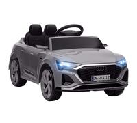 AIYAPLAY Coche Eléctrico para Niños Audi Q8 etron sportback con Batería 12V Mando a Distancia Faros Bocina y Música Gris