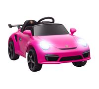 AIYAPLAY Coche Eléctrico para Niños con Licencia RUF CTR 3 Clubsport, Coche de Batería 12V, con Mando a Distancia 2,4 G, Motor Doble, Música Inalámbrica, Bocina, Ruedas Auxiliares y Faros LED, Rosa