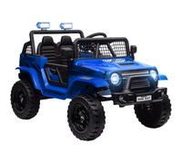 AIYAPLAY Coche Eléctrico para Niños con suspensión suave, control remoto, luces LED, claxon, motores de 12V, de plástico y metal, Azul Aosom España