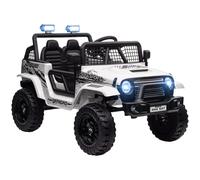 AIYAPLAY Coche Eléctrico para Niños con Suspensión Suave, Control Remoto, Luces LED, Claxon, Motores de 12V, de Plástico y Metal Blanco Aosom España