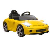 AIYAPLAY Coche eléctrico para niños, control remoto, música, bocina, USB, cinturón de seguridad, para 3-5 años, Amarillo