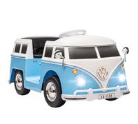 AIYAPLAY Coche eléctrico para niños de 12 V Volkswagen con MP3, motor doble, con claxon, luces LED, arranque suave, 3-8 km/h, para niños de 3 a 7 años, color azul