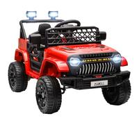 AIYAPLAY Coche Eléctrico para Niños de +3 Años 12V con Mando Distancia Rojo | Coche Eléctrico Infantil de Batería, Velocidad Ajustable, USB, Faros, Bocina