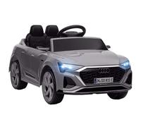 AIYAPLAY Coche Eléctrico para Niños de +3 Años Audi Q8 Etron sportback Carro Eléctrico Infantil con Batería 12V Mando a Distancia Ruedas con Suspensión de Muelles Faros Bocina y Música Gris