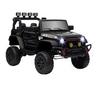 AIYAPLAY Coche Eléctrico para Niños de +3 Años Carro Eléctrico Infantil Todoterreno de Batería 12V con Mando a Distancia Ruedas Amortiguadas Faros LED Bocina Música Negro