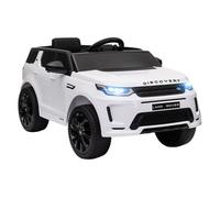 Aiyaplay coche eléctrico para niños de +3 años con licencia land rover discovery sport carro eléctrico infantil con batería 12v mando a distancia arranque lento faros bocina y música blanco