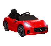 AIYAPLAY Coche Eléctrico para Niños de +3 Años Maserati Gran Turismo Folgore 2 Motores Potentes Coche Eléctrico con Batería 12V Mando a Distancia 2,4G Ruedas Auxiliares Faros Bocina y MP3 Rojo