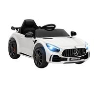 Aiyaplay coche eléctrico para niños de +3 años mercedes-benz amg gtr carro eléctrico infantil con batería 12v mando a distancia faros bocina música mp3 arranque lento y pantalla blanco