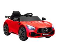 AIYAPLAY Coche Eléctrico para Niños de +3 Años Mercedes-Benz AMG GTR Carro Eléctrico Infantil con Batería 12V Mando a Distancia Faros Bocina Música MP3 Arranque Lento y Pantalla Rojo
