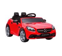AIYAPLAY Coche Eléctrico para Niños de +3 Años, Mercedes SLC 300, Coche Eléctrico 12V, con Mando a Distancia 2,4 G, Ruedas Traseras con Suspensión, Faros LED, Música, USB, Motor Doble, Rojo
