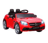 AIYAPLAY Coche Eléctrico para Niños de +3 Años Mercedes SLC 300 con Batería 12V Mando a Distancia Faros LED Bocina Música Rojo