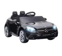 AIYAPLAY Coche Eléctrico para Niños de +3 Años Mercedes SLC 300 con Batería 12V Mando a Distancia Faros LED Bocina Música Negro