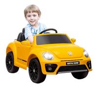AIYAPLAY Coche Eléctrico para Niños de +3 Años Volkswagen Beetle Carro Eléctrico Infantil con Batería 12V Mando a Distancia Faros Bocina y Música Amarillo