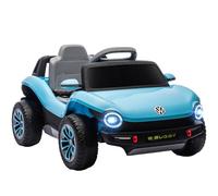 AIYAPLAY Coche Eléctrico para Niños de +3 Años, Volkswagen E-Buggy, Coche de Batería 12V, con Mando a Distancia 2,4 G, Ruedas con Suspensión, Faros LED, Música, USB, Motor Doble, Azul