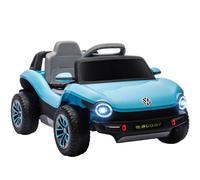 AIYAPLAY Coche Eléctrico para Niños de +3 Años Volkswagen E-Buggy 12V con Mando a Distancia 2,4 G Ruedas con Suspensión Verde Azul